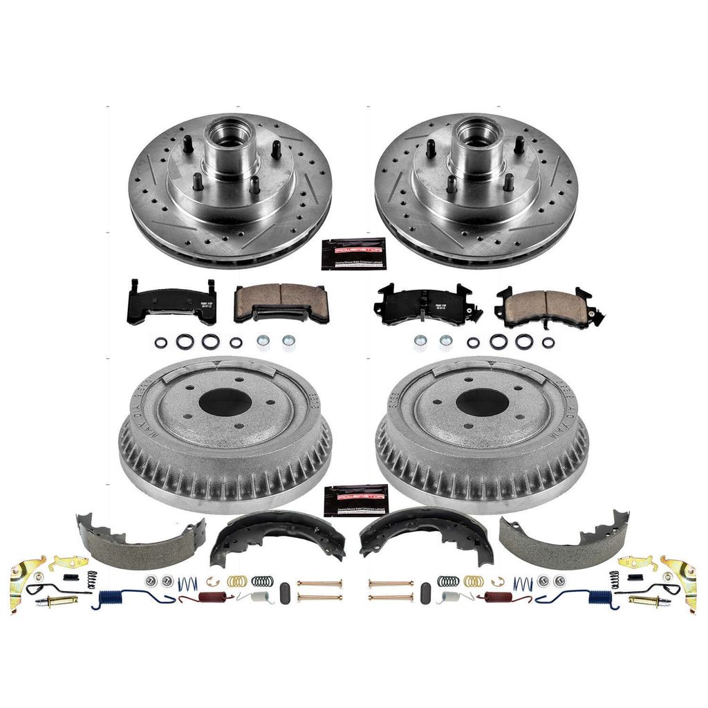 PowerStop K15041DK - Z23 Drilled and Slotted Brake Pad, Rotor, Drum, and Shoe Kit