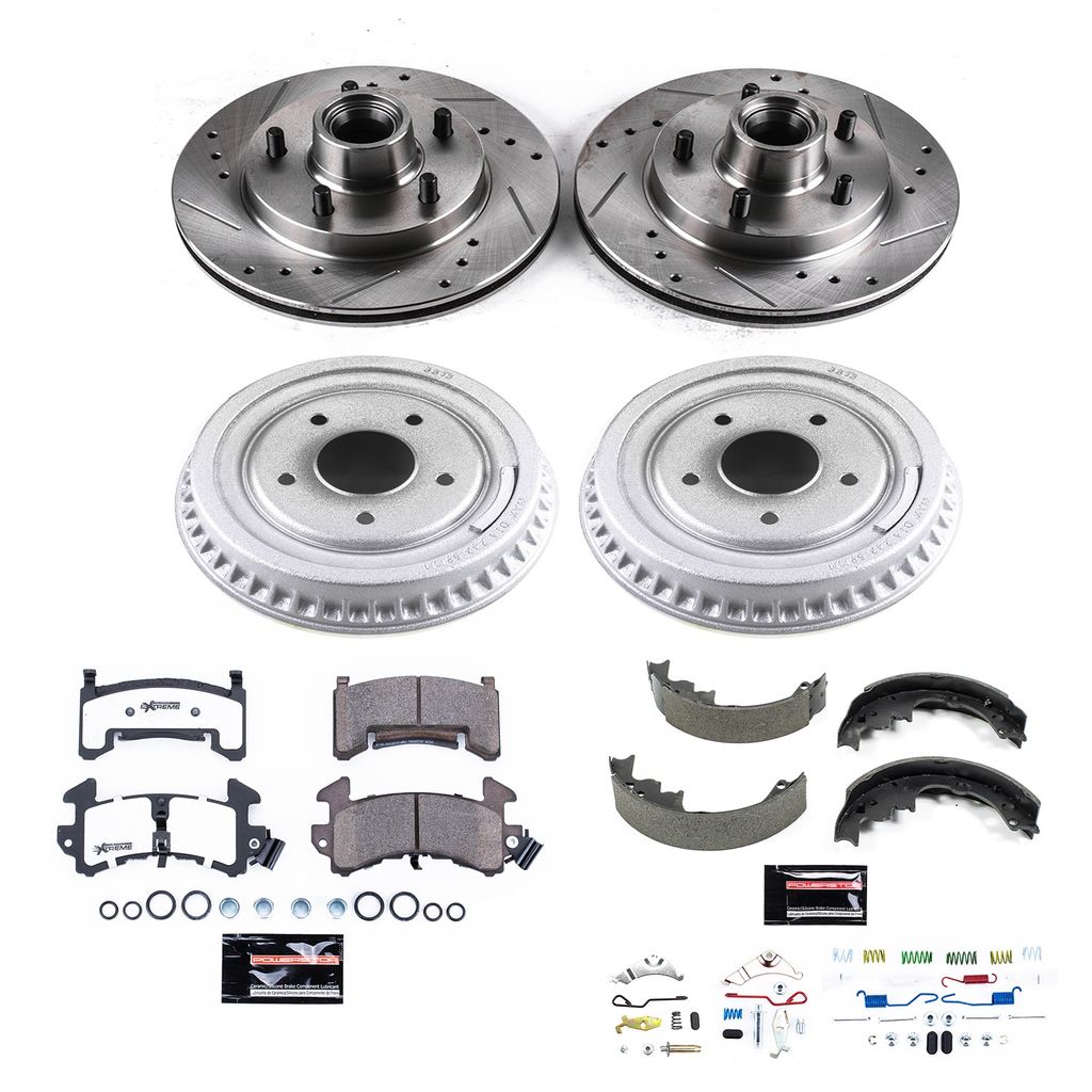 PowerStop K15043DK-26 - Z26 Drilled and Slotted Brake Pad, Rotor, Drum, and Shoe Kit