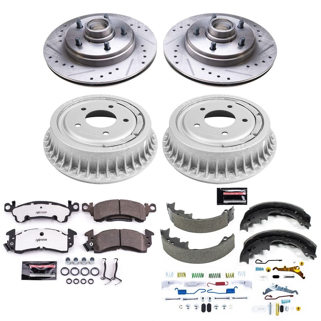 PowerStop K15047DK-26 - Z26 Drilled and Slotted Brake Pad, Rotor, Drum, and Shoe Kit