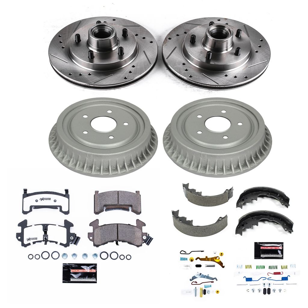 PowerStop K15049DK-26 - Z26 Drilled and Slotted Brake Pad, Rotor, Drum, and Shoe Kit