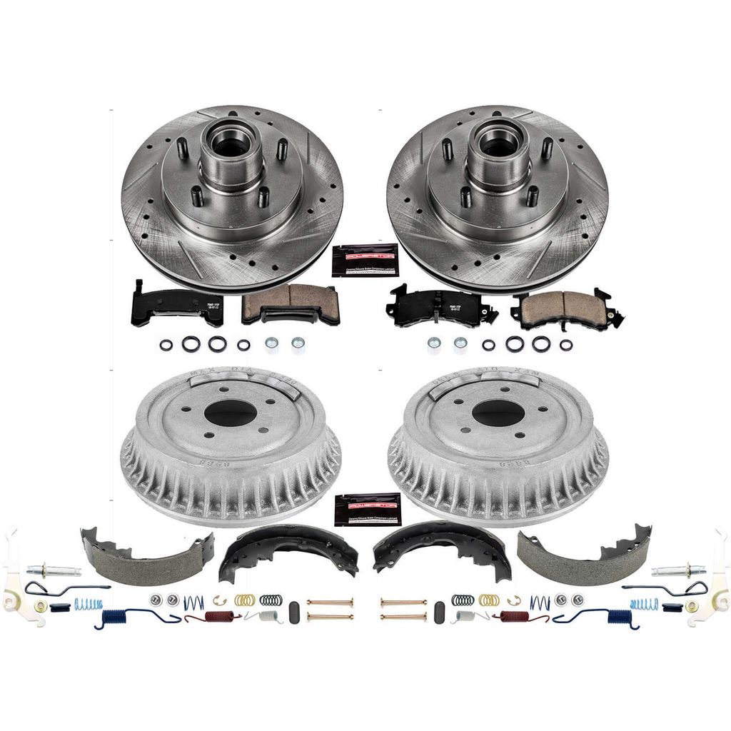 PowerStop K15049DK - Z23 Drilled and Slotted Brake Pad, Rotor, Drum, and Shoe Kit