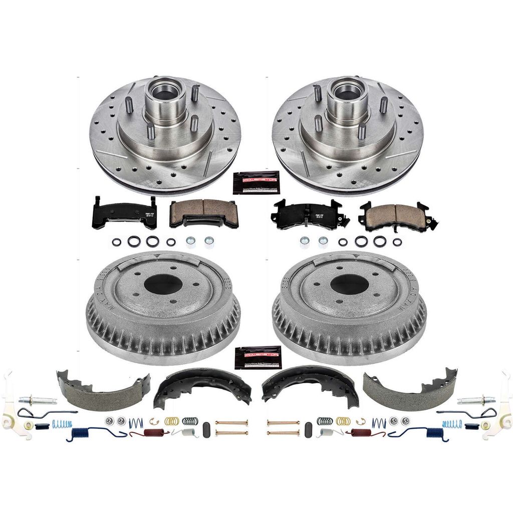 PowerStop K15051DK - Z23 Drilled and Slotted Brake Pad, Rotor, Drum, and Shoe Kit