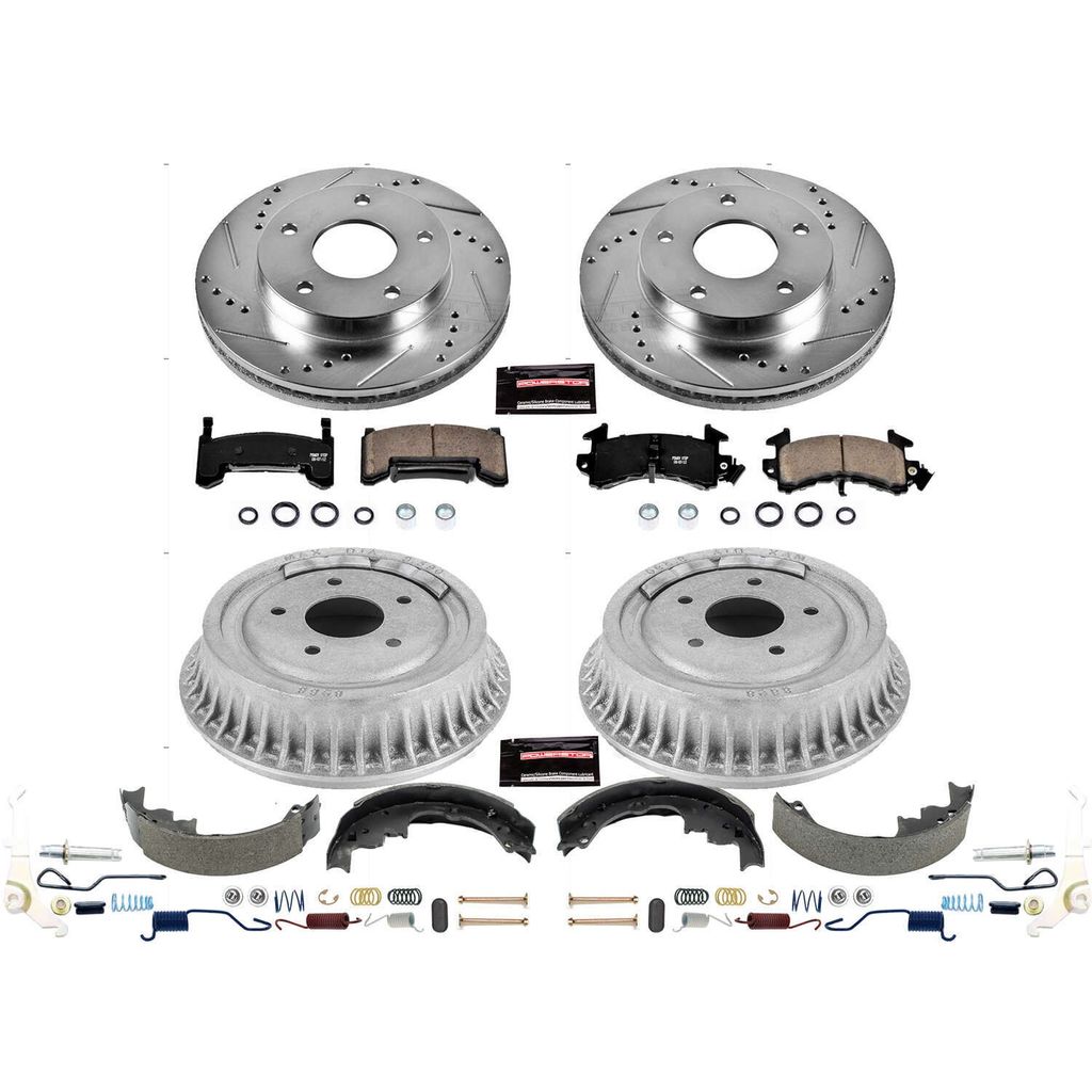 PowerStop K15053DK - Z23 Drilled and Slotted Brake Pad, Rotor, Drum, and Shoe Kit