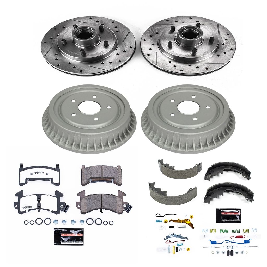 PowerStop K15054DK-26 - Z26 Drilled and Slotted Brake Pad, Rotor, Drum, and Shoe Kit