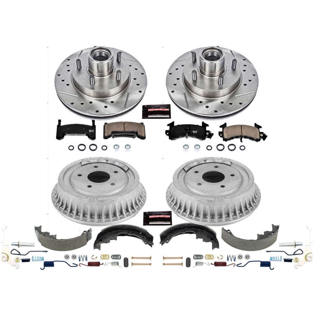 PowerStop K15054DK - Z23 Drilled and Slotted Brake Pad, Rotor, Drum, and Shoe Kit