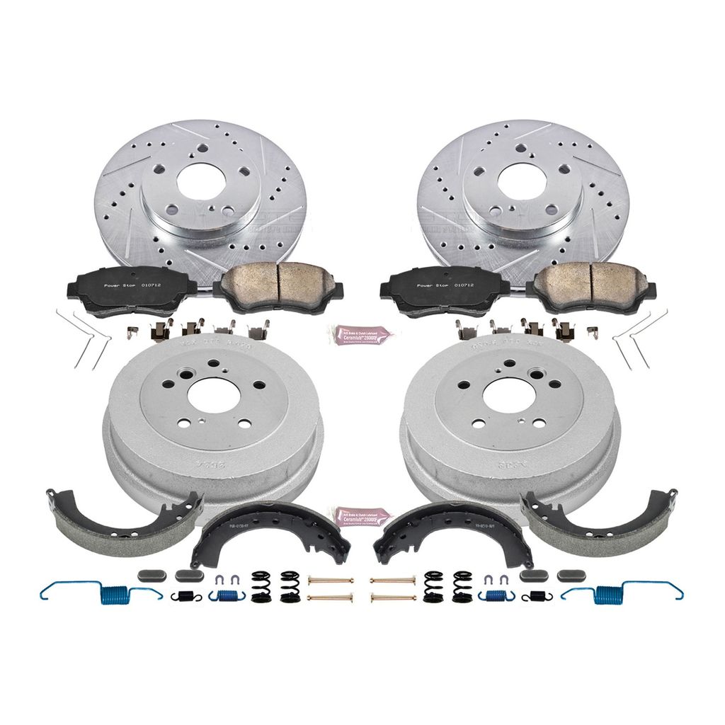 PowerStop K15060DK - Z23 Drilled and Slotted Brake Pad, Rotor, Drum, and Shoe Kit