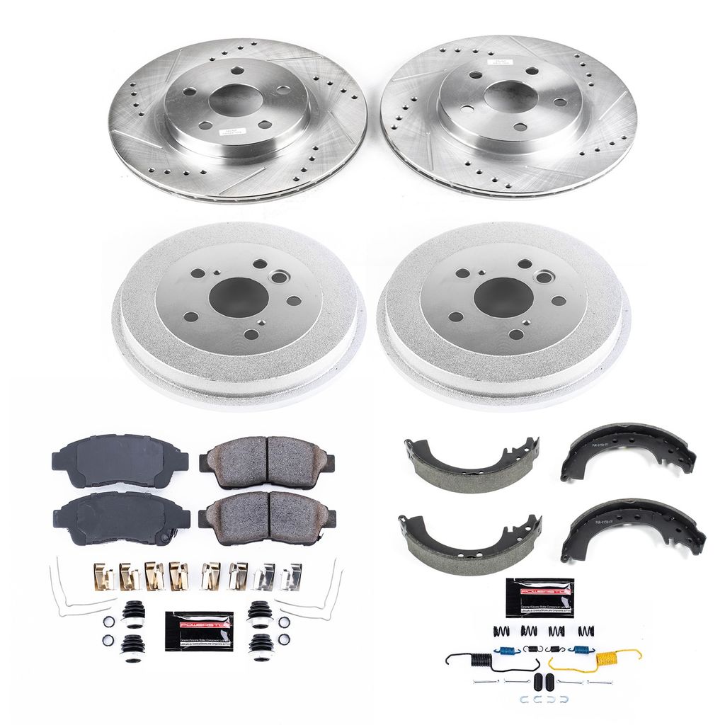 PowerStop K15062DK - Z23 Drilled and Slotted Brake Pad, Rotor, Drum, and Shoe Kit