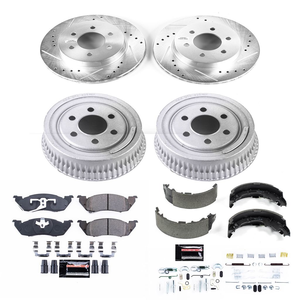 PowerStop K15070DK - Z23 Drilled and Slotted Brake Pad, Rotor, Drum, and Shoe Kit