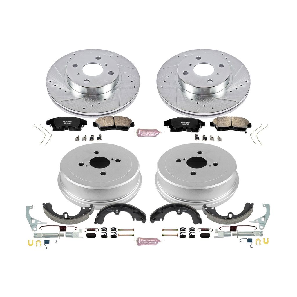 PowerStop K15079DK - Z23 Drilled and Slotted Brake Pad, Rotor, Drum, and Shoe Kit