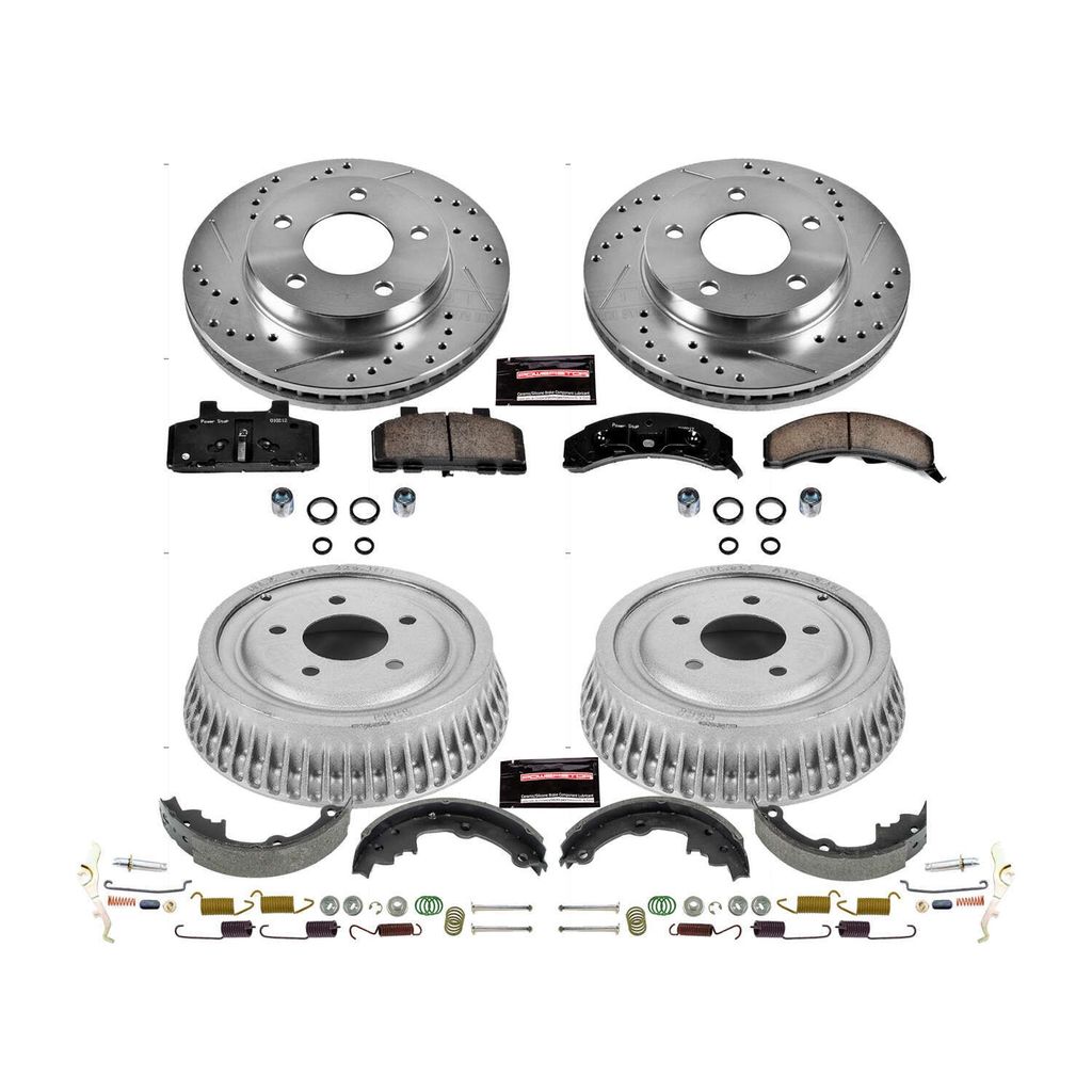 PowerStop K15080DK - Z23 Drilled and Slotted Brake Pad, Rotor, Drum, and Shoe Kit