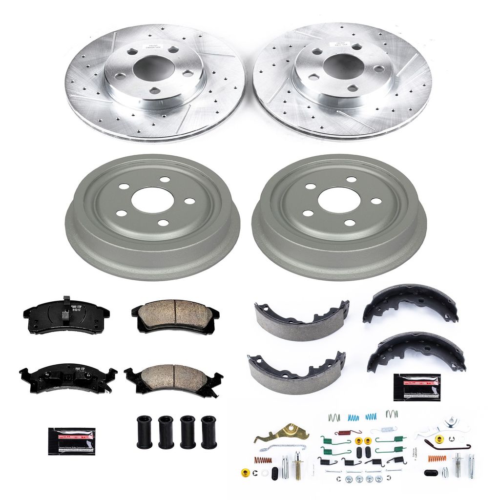PowerStop K15083DK - Z23 Drilled and Slotted Brake Pad, Rotor, Drum, and Shoe Kit