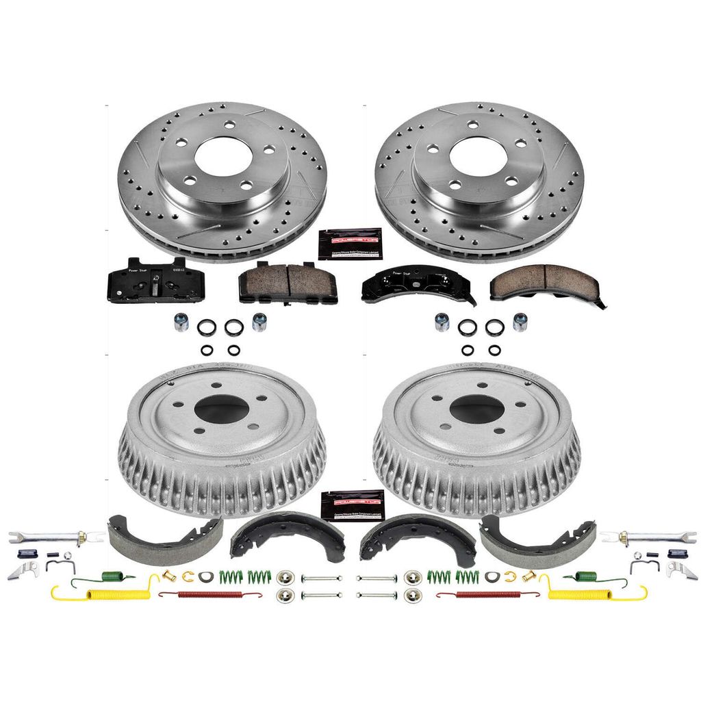 PowerStop K15084DK - Z23 Drilled and Slotted Brake Pad, Rotor, Drum, and Shoe Kit