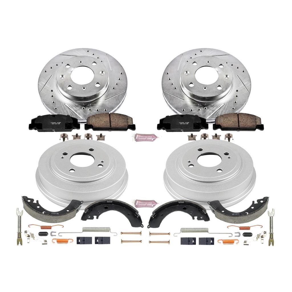 PowerStop K15085DK - Z23 Drilled and Slotted Brake Pad, Rotor, Drum, and Shoe Kit