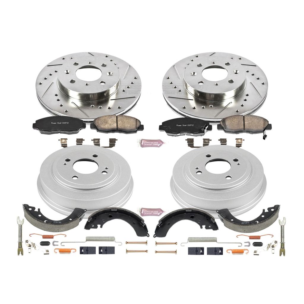 PowerStop K15086DK - Z23 Drilled and Slotted Brake Pad, Rotor, Drum, and Shoe Kit