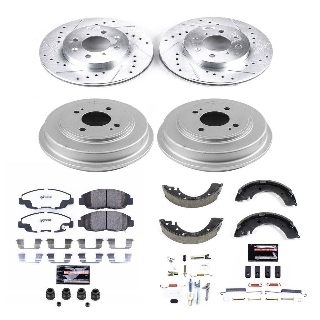 PowerStop K15087DK-26 - Z26 Drilled and Slotted Brake Pad, Rotor, Drum, and Shoe Kit