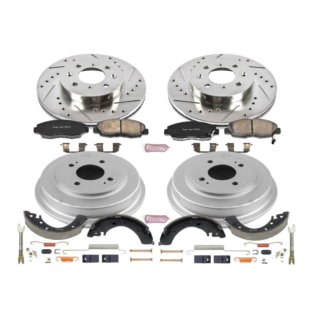 PowerStop K15087DK - Z23 Drilled and Slotted Brake Pad, Rotor, Drum, and Shoe Kit