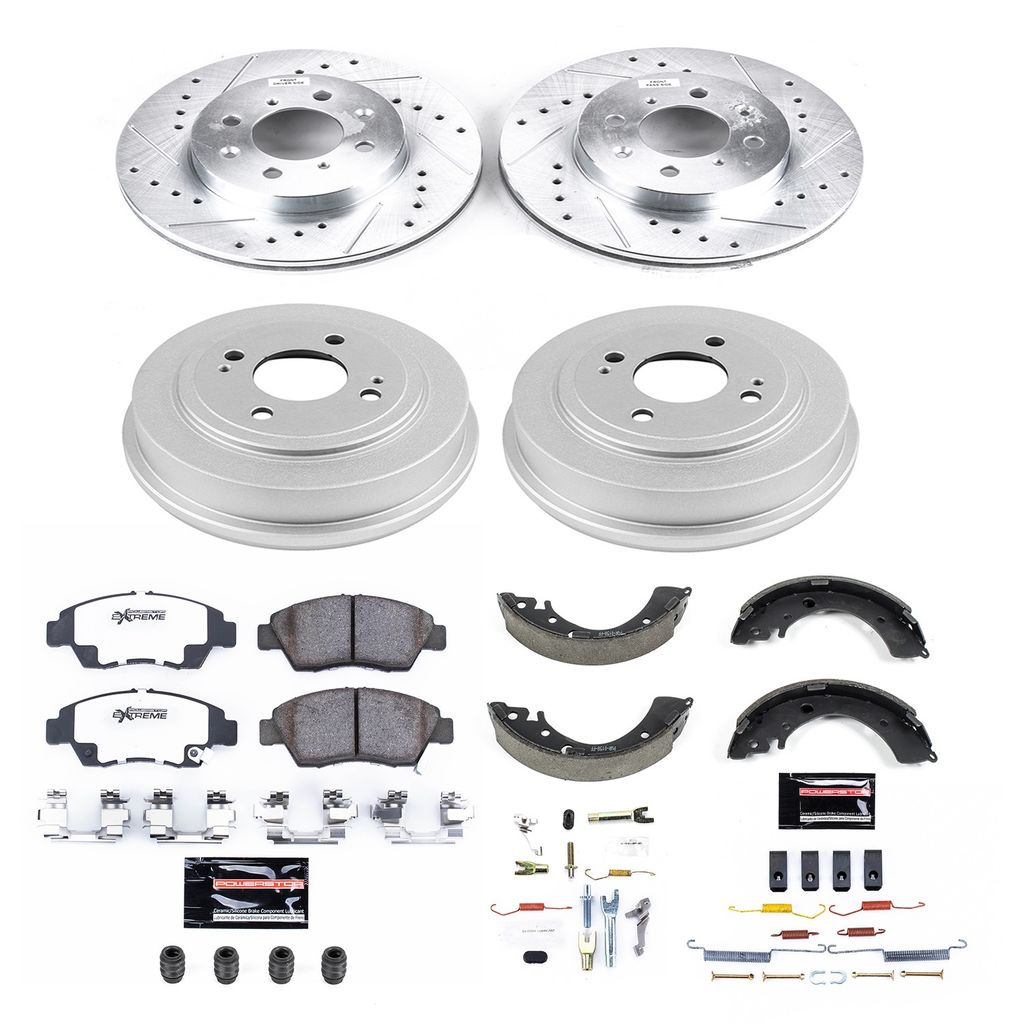 PowerStop K15088DK-26 - Z26 Drilled and Slotted Brake Pad, Rotor, Drum, and Shoe Kit