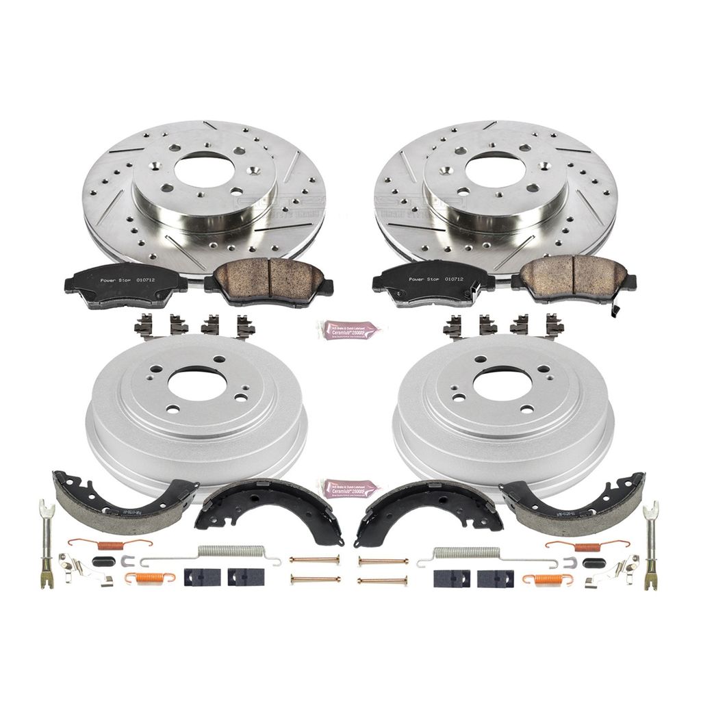 PowerStop K15088DK - Z23 Drilled and Slotted Brake Pad, Rotor, Drum, and Shoe Kit