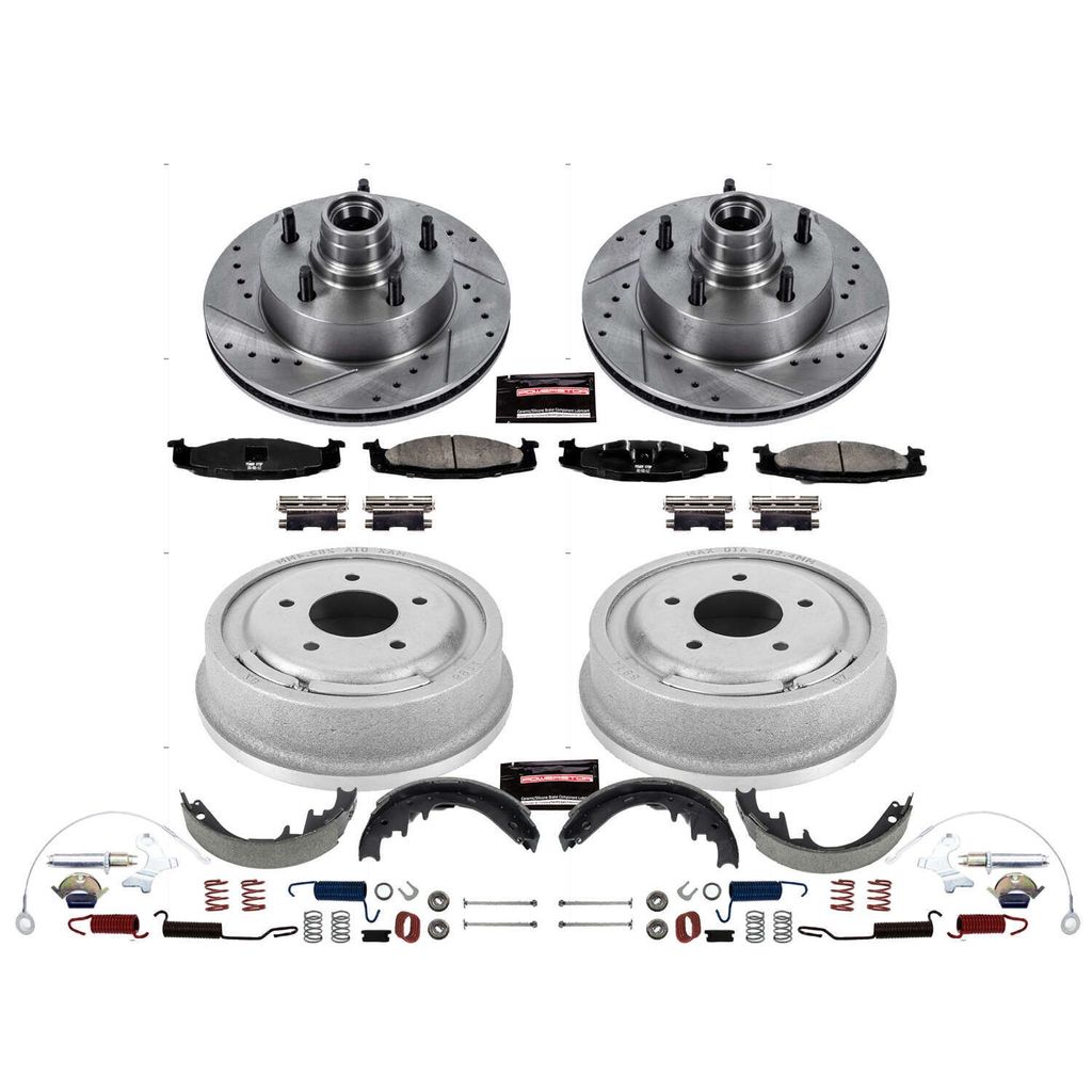 PowerStop K15091DK - Z23 Drilled and Slotted Brake Pad, Rotor, Drum, and Shoe Kit