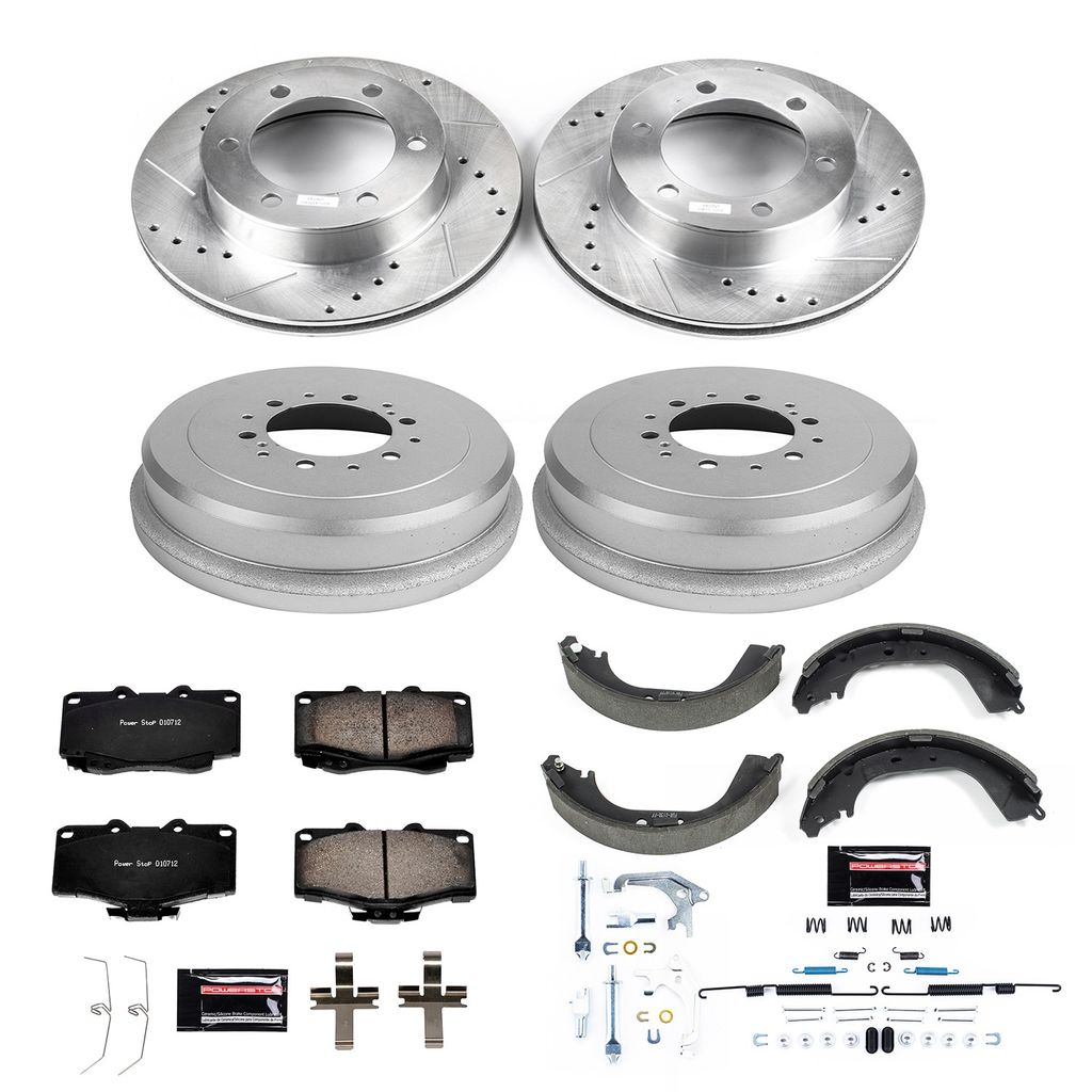 PowerStop K15097DK - Z23 Drilled and Slotted Brake Pad, Rotor, Drum, and Shoe Kit