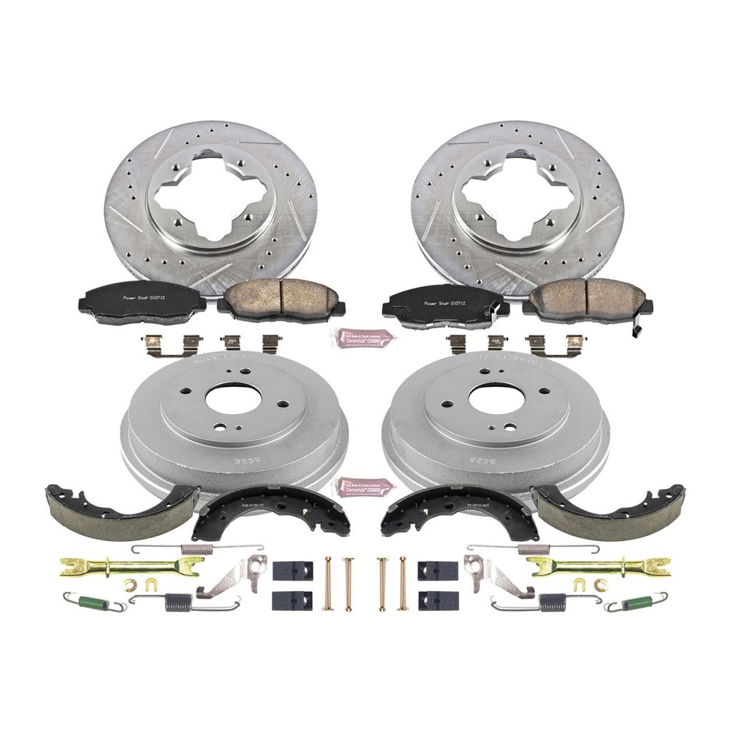 PowerStop K15105DK - Z23 Drilled and Slotted Brake Pad, Rotor, Drum, and Shoe Kit