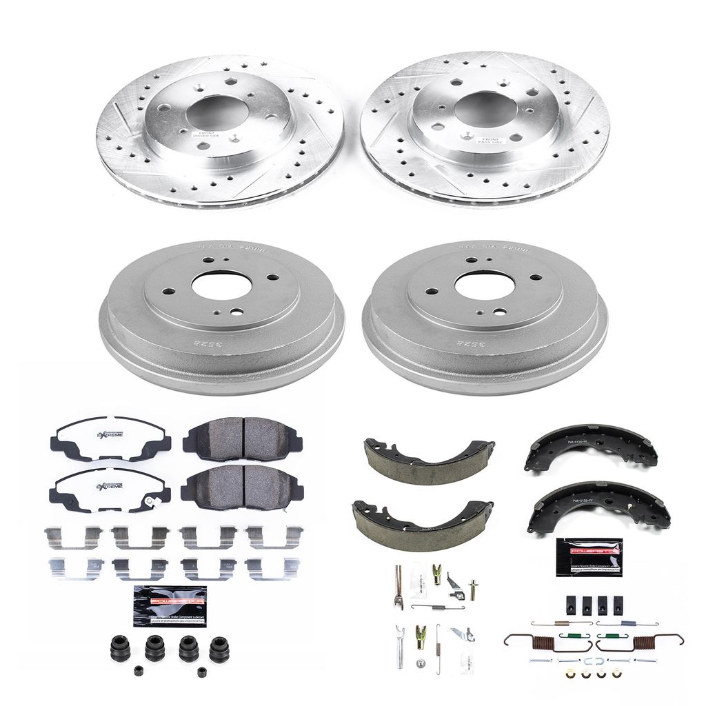 PowerStop K15106DK-26 - Z26 Drilled and Slotted Brake Pad, Rotor, Drum, and Shoe Kit
