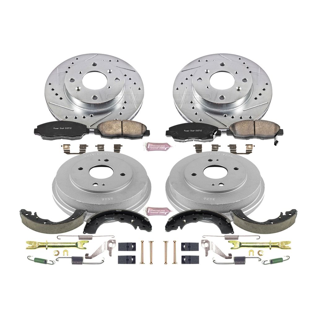 PowerStop K15106DK - Z23 Drilled and Slotted Brake Pad, Rotor, Drum, and Shoe Kit
