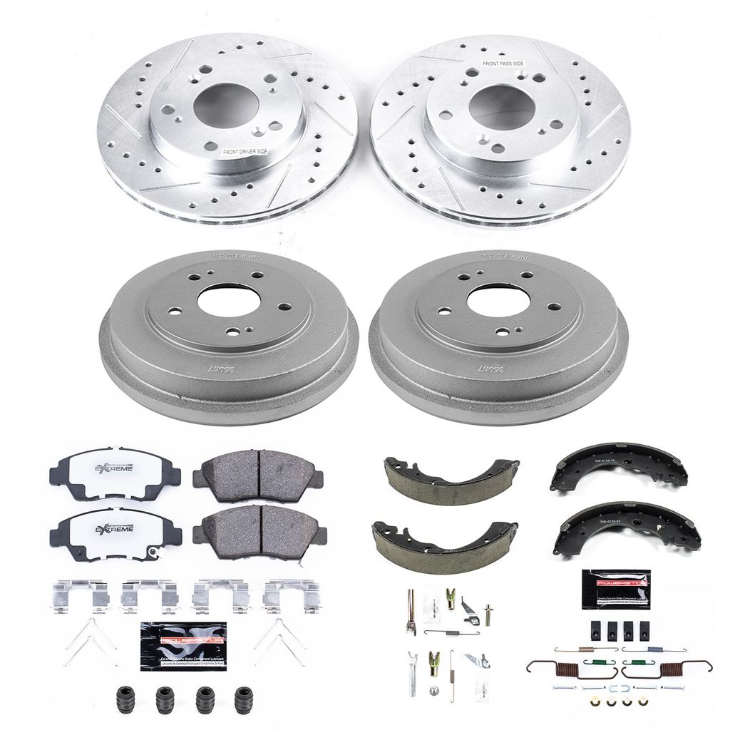 PowerStop K15110DK-26 - Z26 Drilled and Slotted Brake Pad, Rotor, Drum, and Shoe Kit