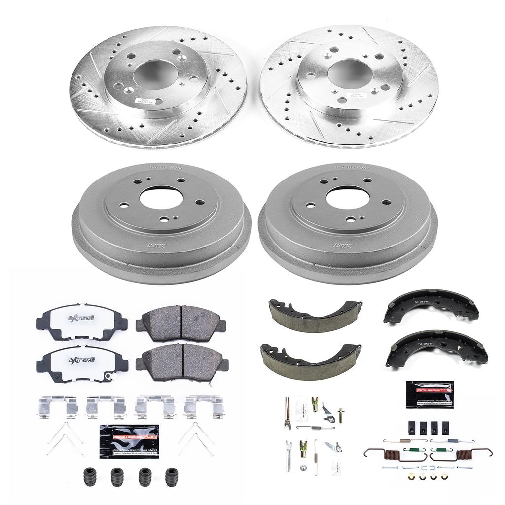 PowerStop K15112DK-26 - Z26 Drilled and Slotted Brake Pad, Rotor, Drum, and Shoe Kit