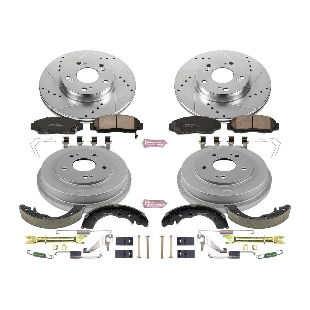 PowerStop K15113DK - Z23 Drilled and Slotted Brake Pad, Rotor, Drum, and Shoe Kit