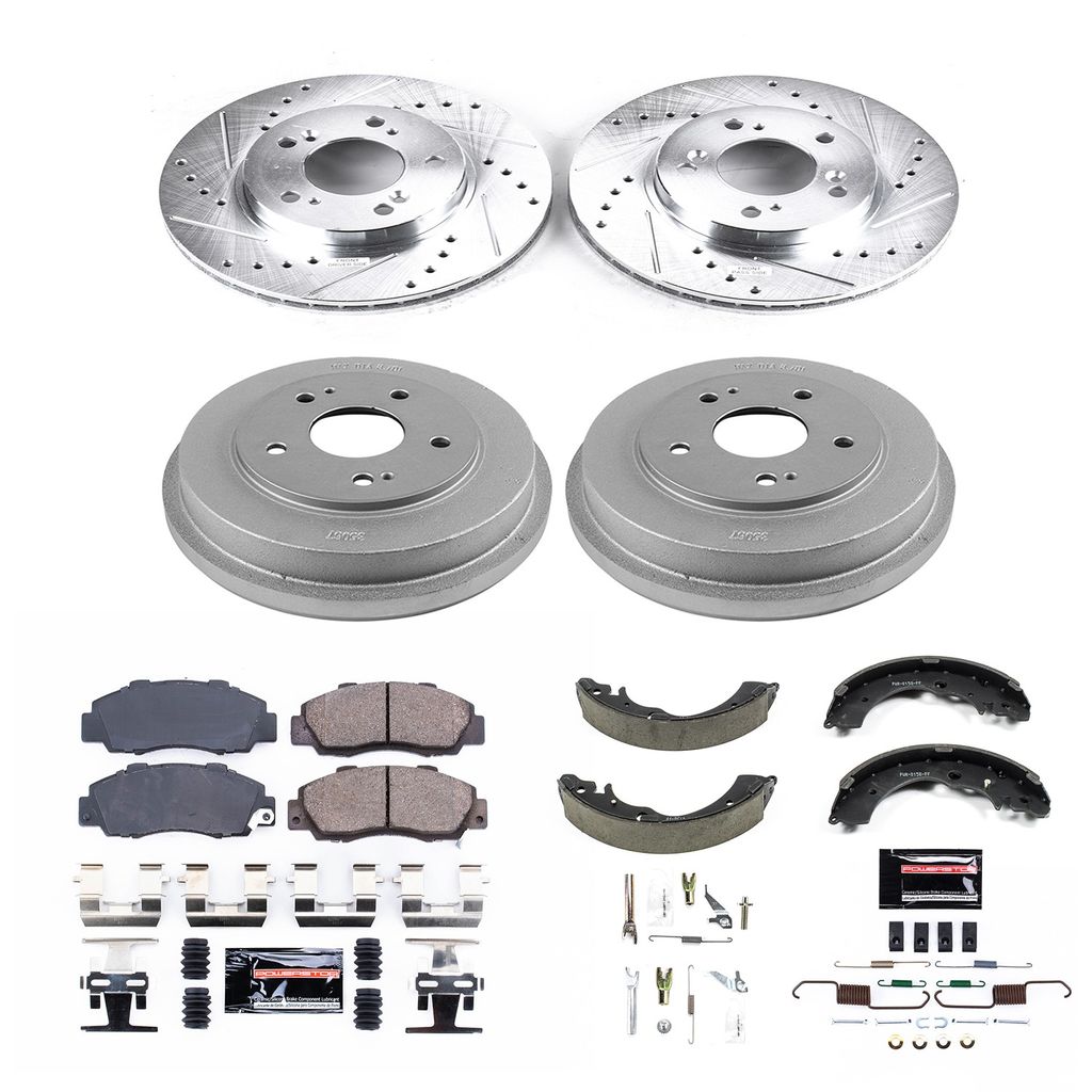 PowerStop K15114DK - Z23 Drilled and Slotted Brake Pad, Rotor, Drum, and Shoe Kit