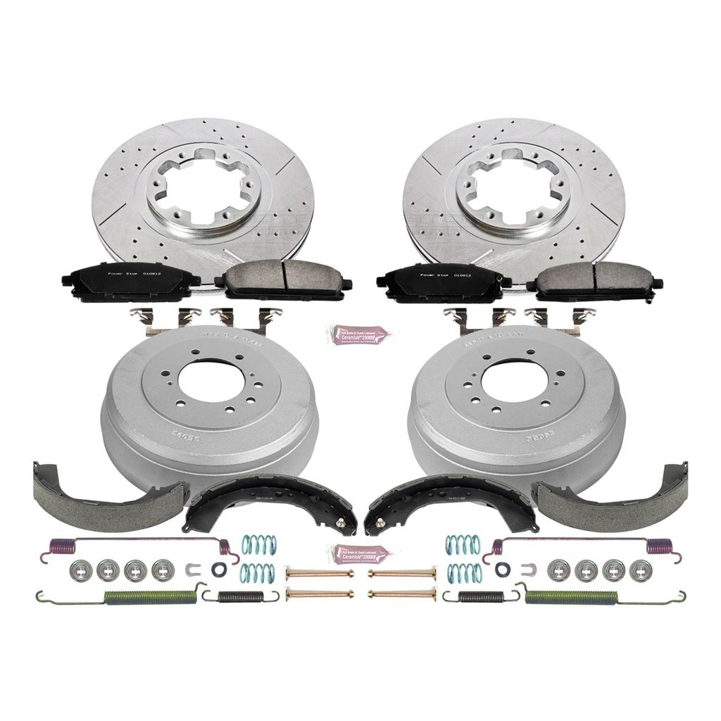 PowerStop K15115DK - Z23 Drilled and Slotted Brake Pad, Rotor, Drum, and Shoe Kit