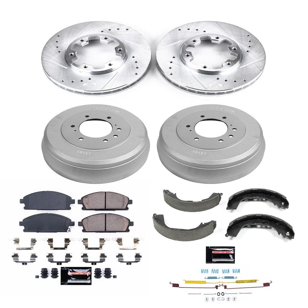 PowerStop K15116DK - Z23 Drilled and Slotted Brake Pad, Rotor, Drum, and Shoe Kit