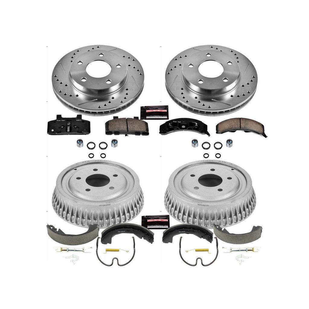 PowerStop K15119DK - Z23 Drilled and Slotted Brake Pad, Rotor, Drum, and Shoe Kit