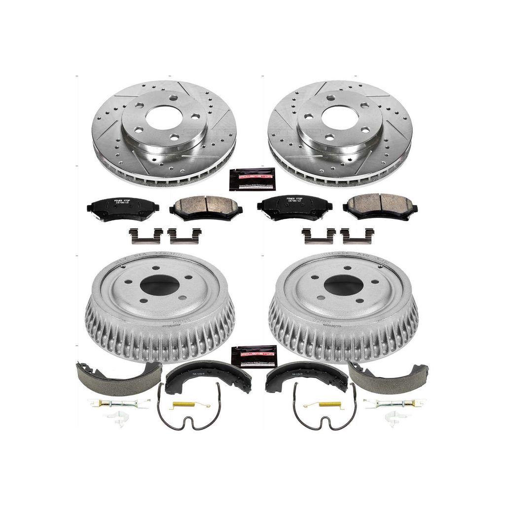 PowerStop K15120DK - Z23 Drilled and Slotted Brake Pad, Rotor, Drum, and Shoe Kit