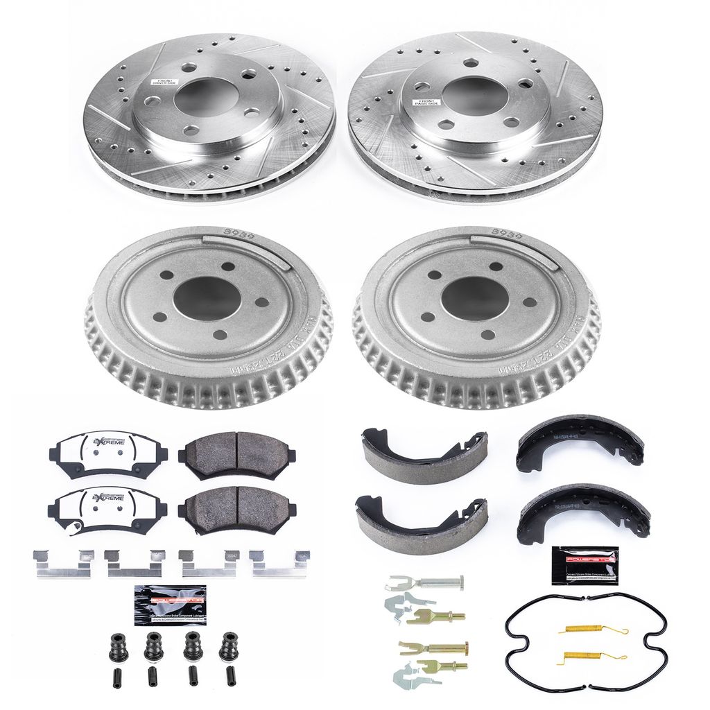 PowerStop K15121DK-26 - Z26 Drilled and Slotted Brake Pad, Rotor, Drum, and Shoe Kit