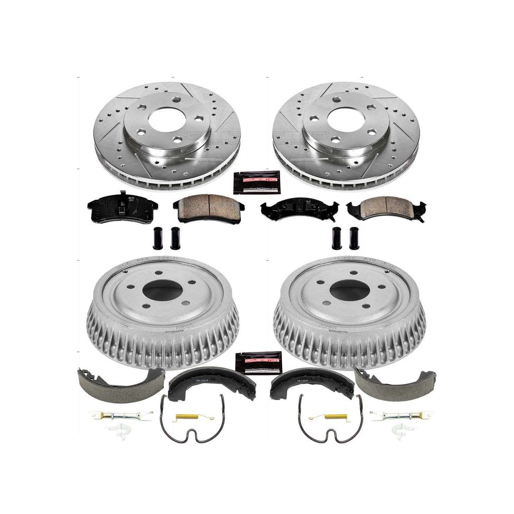 PowerStop K15122DK - Z23 Drilled and Slotted Brake Pad, Rotor, Drum, and Shoe Kit