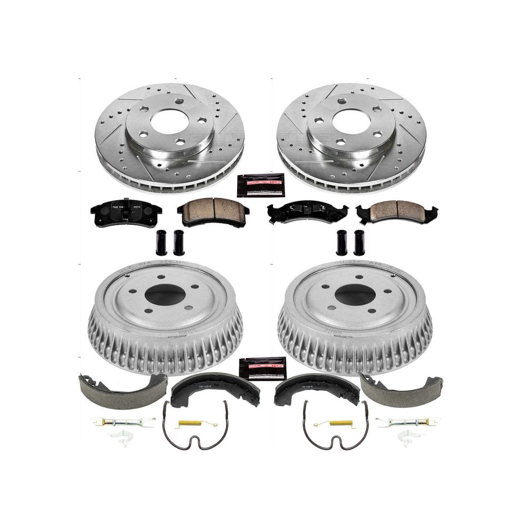 PowerStop K15123DK - Z23 Drilled and Slotted Brake Pad, Rotor, Drum, and Shoe Kit