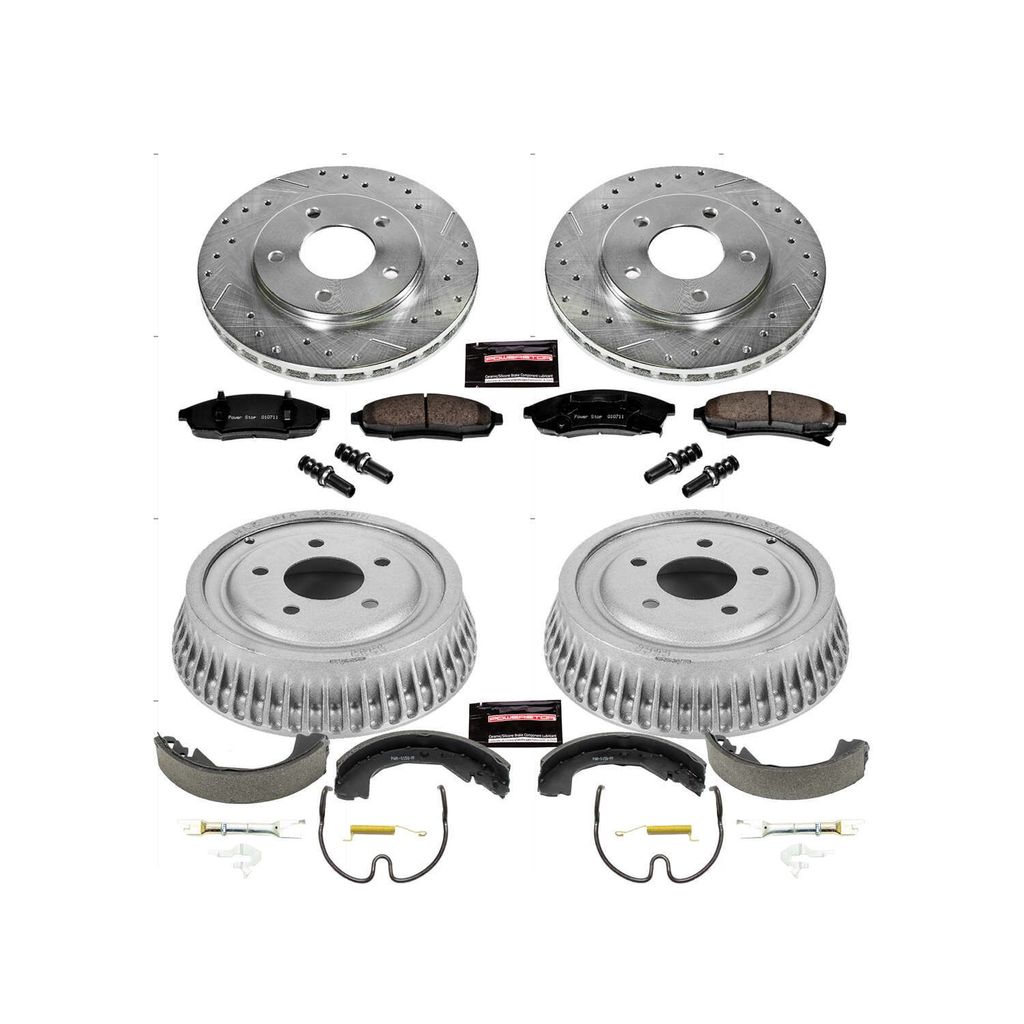 PowerStop K15124DK - Z23 Drilled and Slotted Brake Pad, Rotor, Drum, and Shoe Kit