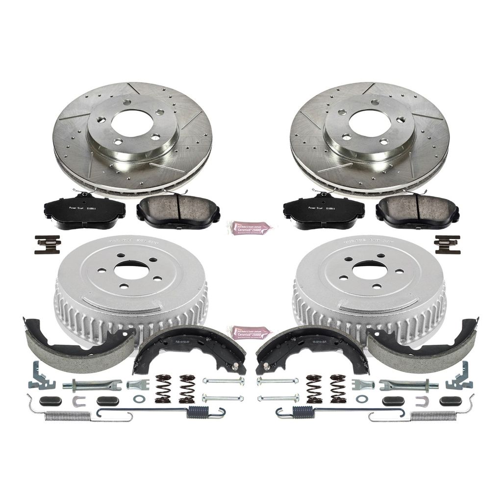PowerStop K15129DK - Z23 Drilled and Slotted Brake Pad, Rotor, Drum, and Shoe Kit