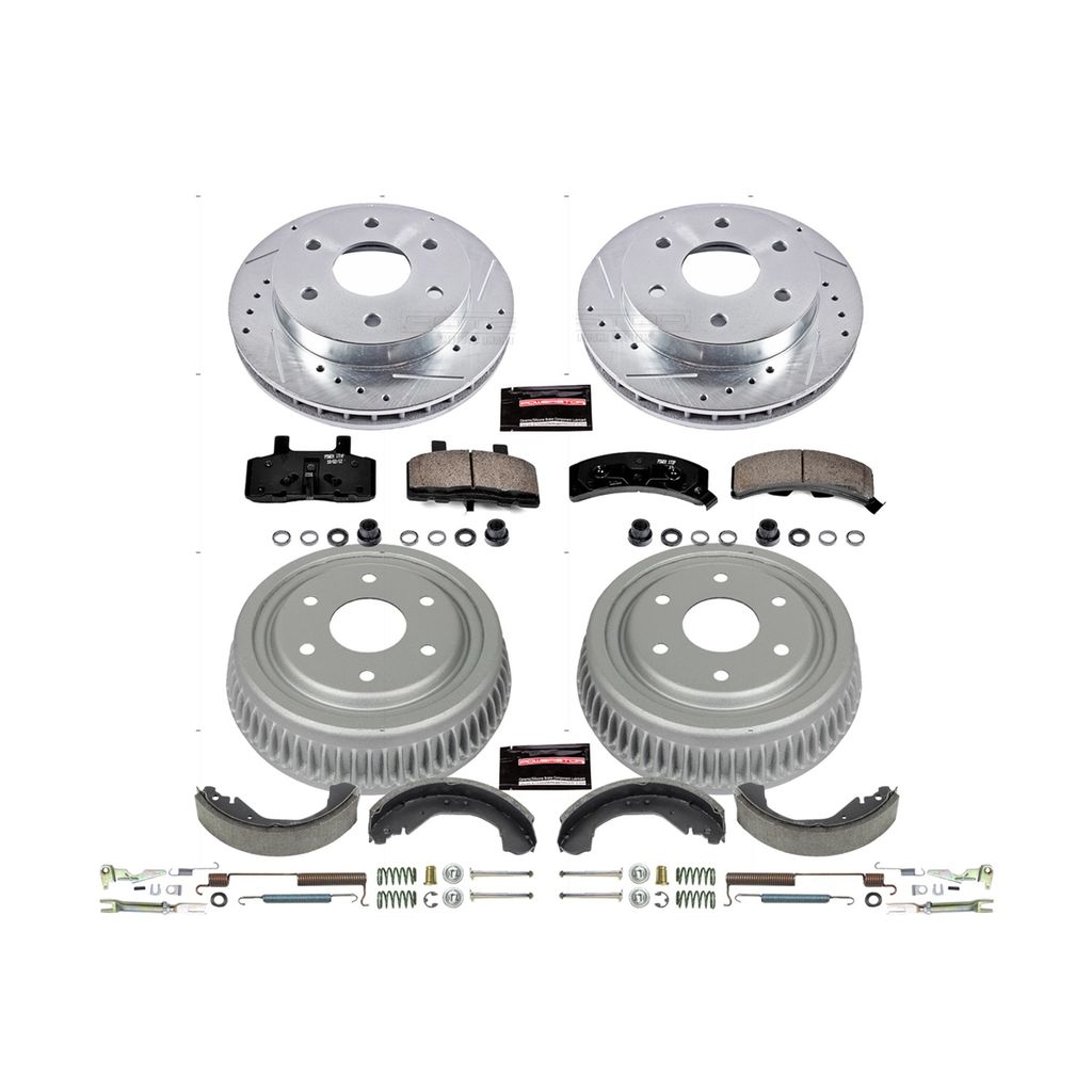 PowerStop K15136DK - Z23 Drilled and Slotted Brake Pad, Rotor, Drum, and Shoe Kit