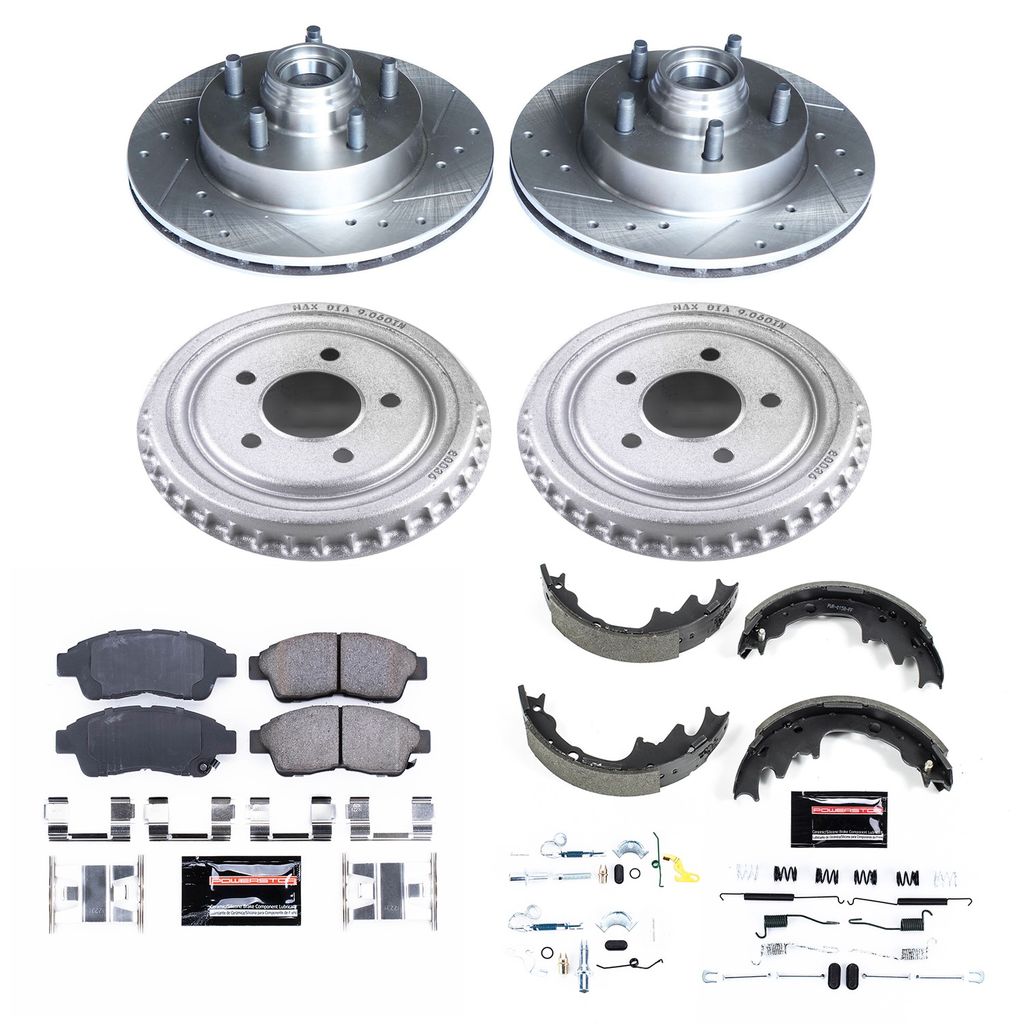 PowerStop K15152DK - Z23 Drilled and Slotted Brake Pad, Rotor, Drum, and Shoe Kit