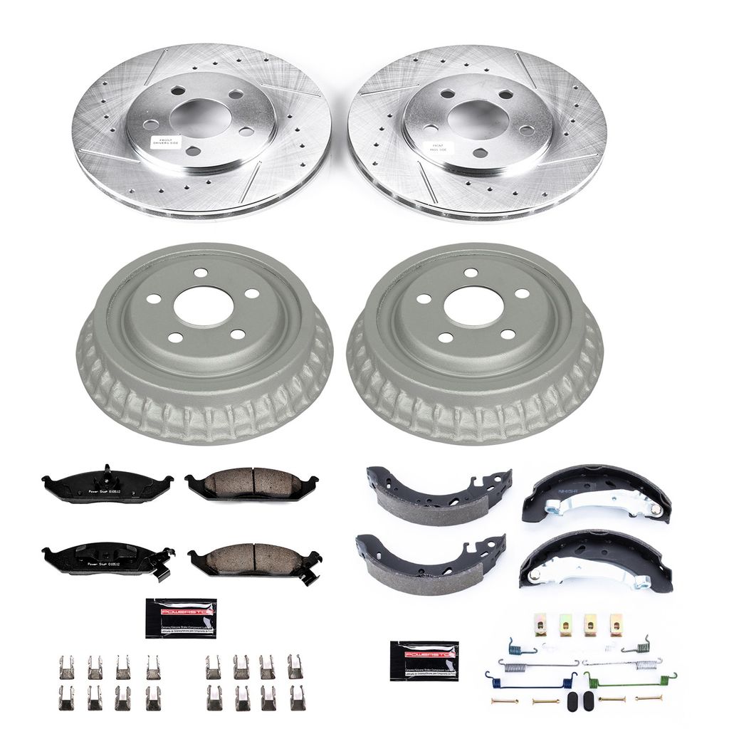 PowerStop K15159DK - Z23 Drilled and Slotted Brake Pad, Rotor, Drum, and Shoe Kit