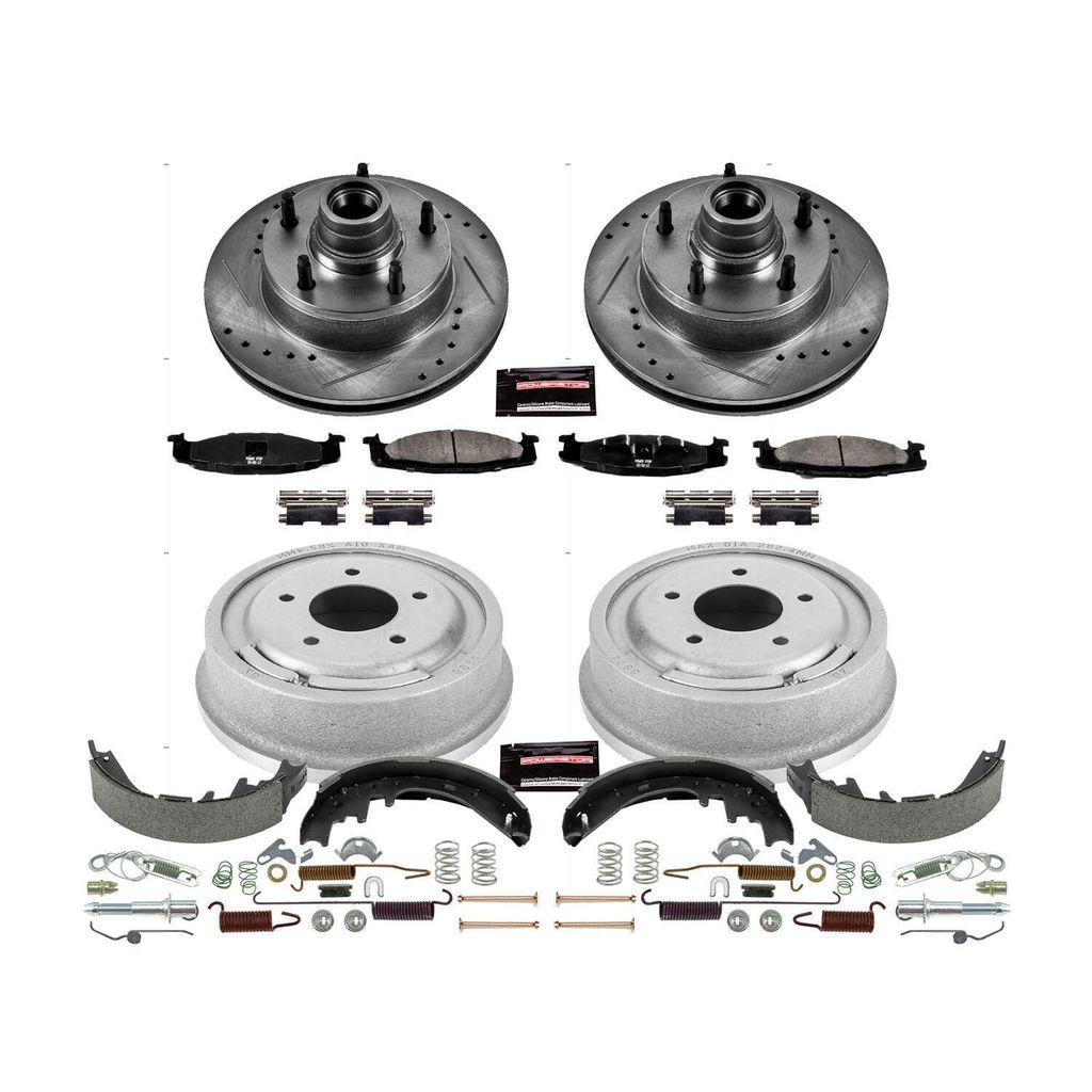 PowerStop K15170DK - Z23 Drilled and Slotted Brake Pad, Rotor, Drum, and Shoe Kit