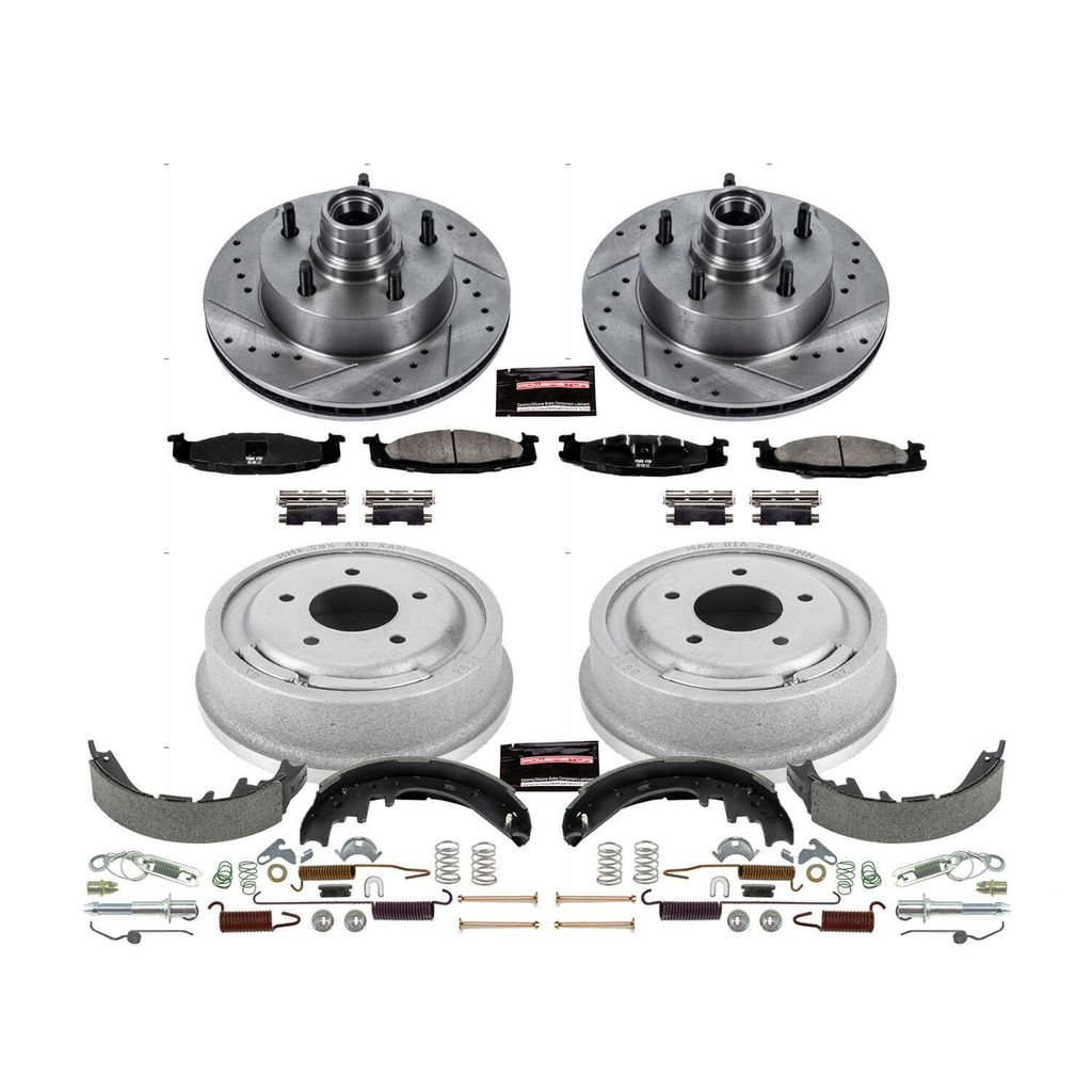 PowerStop K15171DK - Z23 Drilled and Slotted Brake Pad, Rotor, Drum, and Shoe Kit