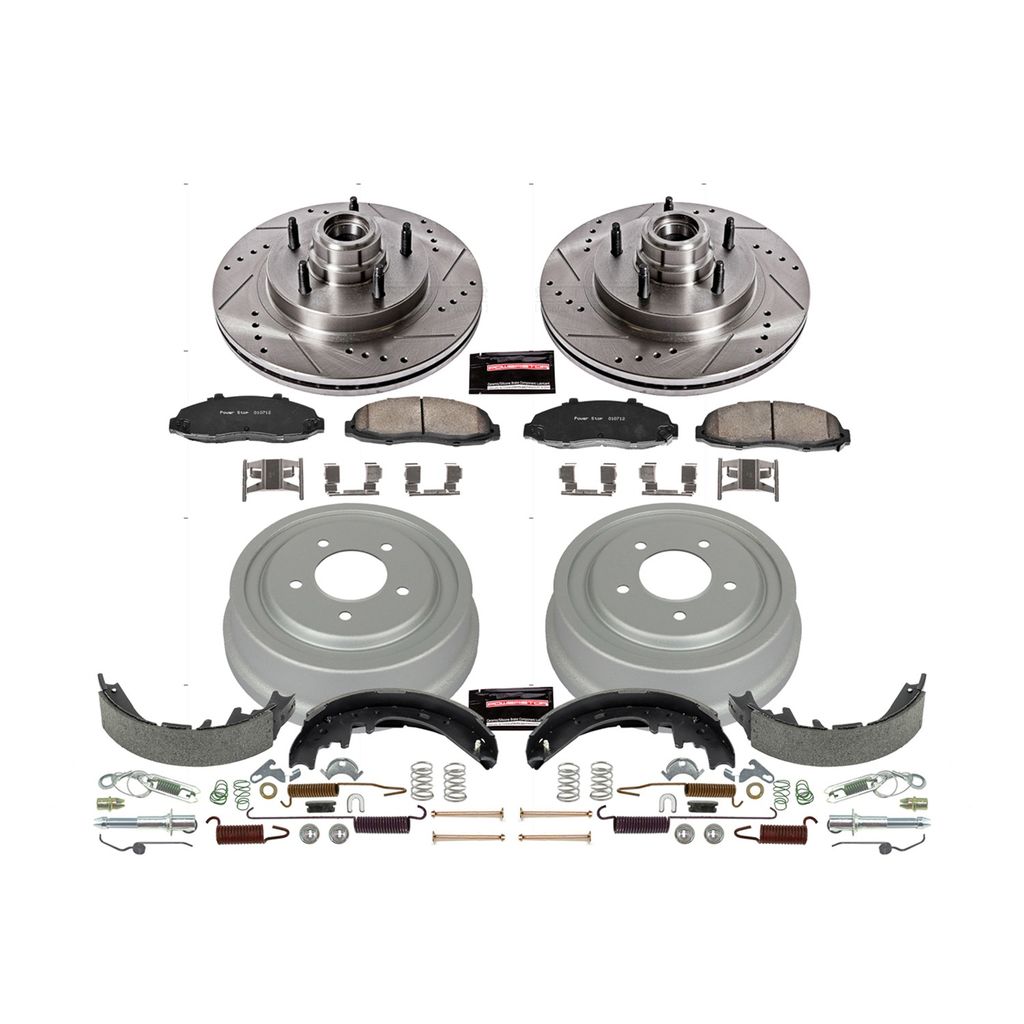 PowerStop K15174DK - Z23 Drilled and Slotted Brake Pad, Rotor, Drum, and Shoe Kit