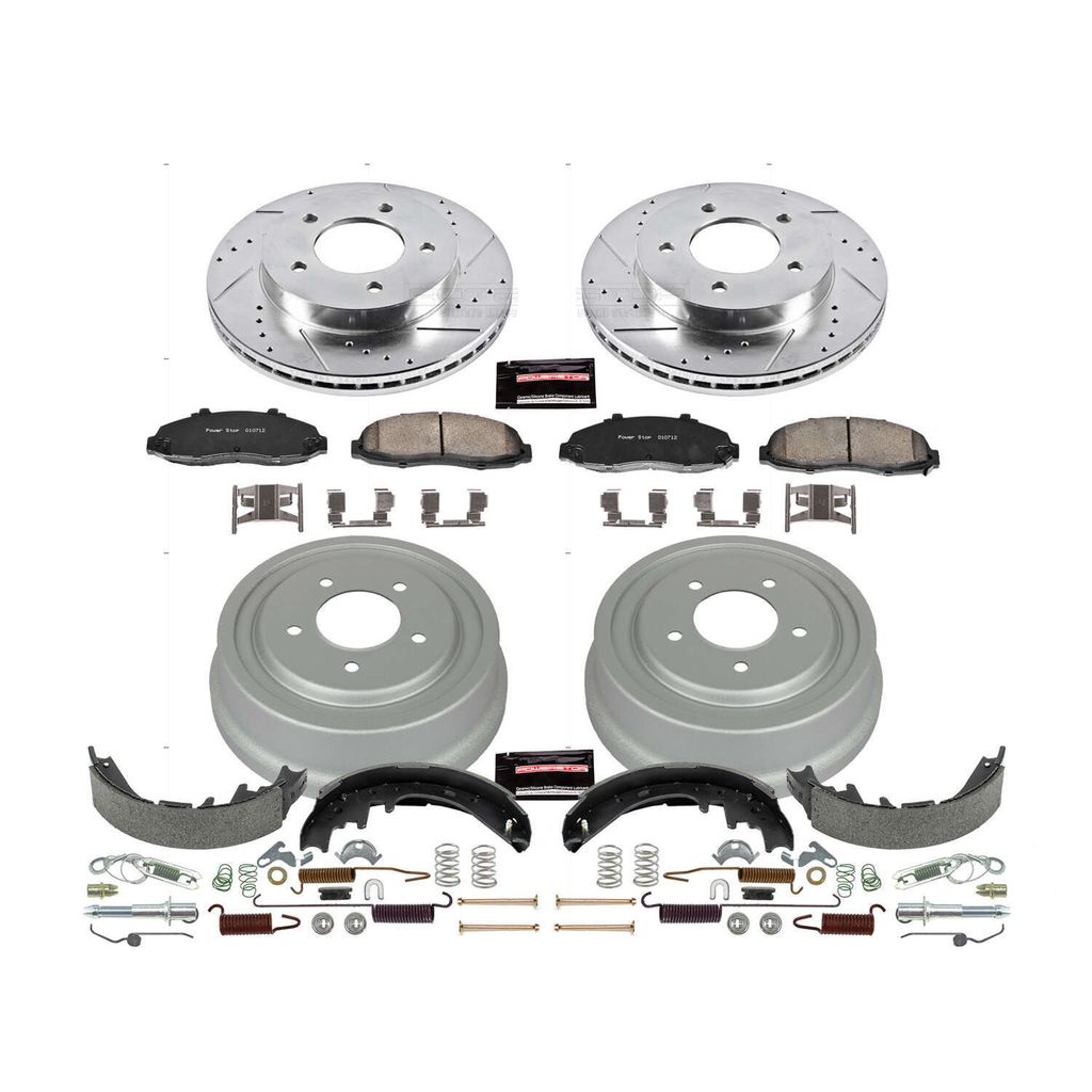 PowerStop K15177DK - Z23 Drilled and Slotted Brake Pad, Rotor, Drum, and Shoe Kit
