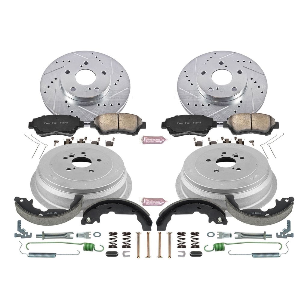 PowerStop K15179DK - Z23 Drilled and Slotted Brake Pad, Rotor, Drum, and Shoe Kit