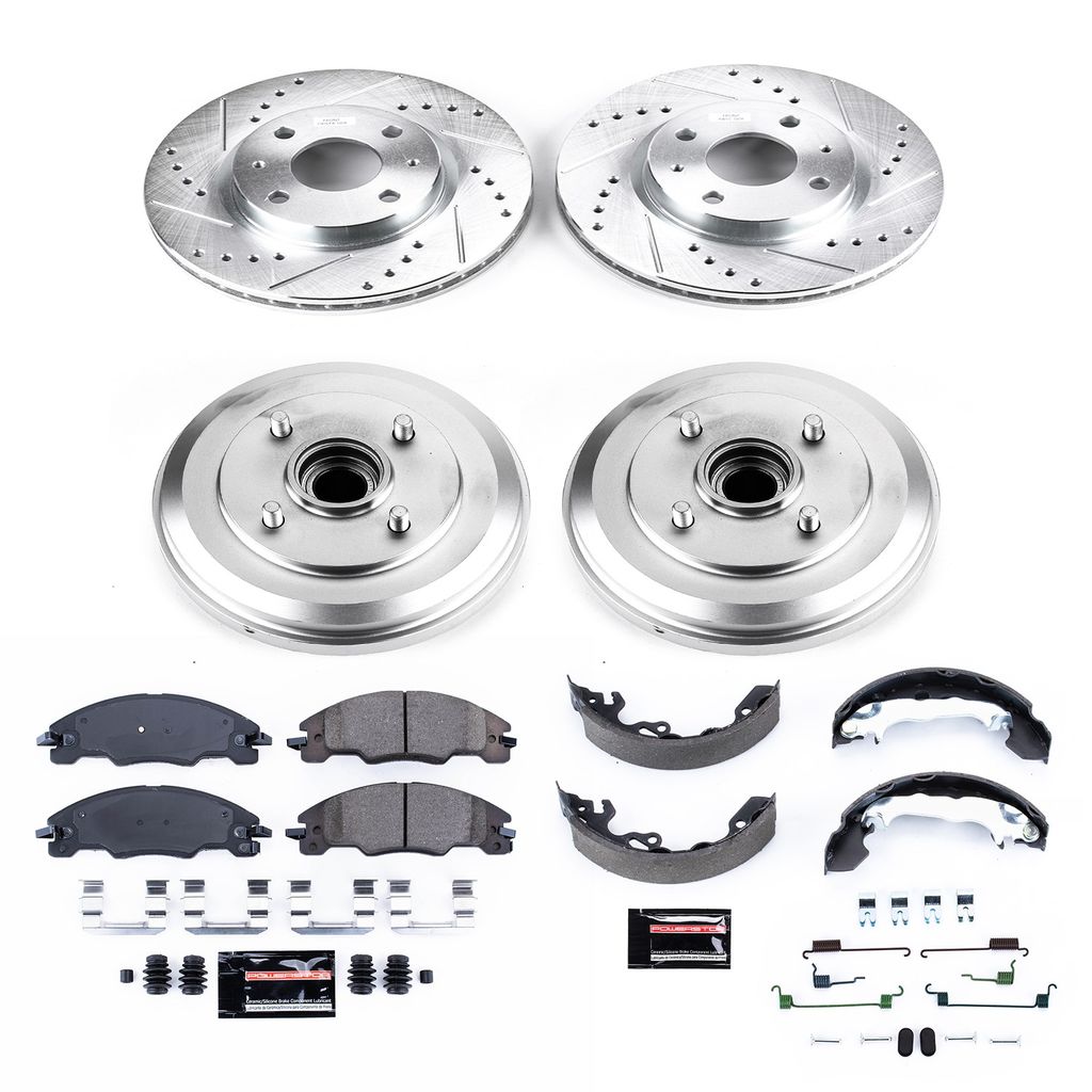 PowerStop K15194DK - Z23 Drilled and Slotted Brake Pad, Rotor, Drum, and Shoe Kit