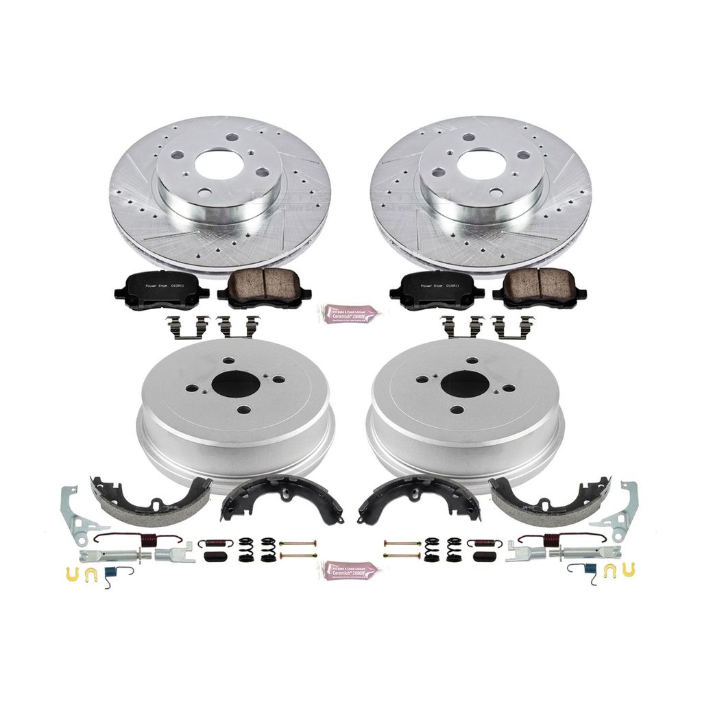 PowerStop K15197DK - Z23 Drilled and Slotted Brake Pad, Rotor, Drum, and Shoe Kit